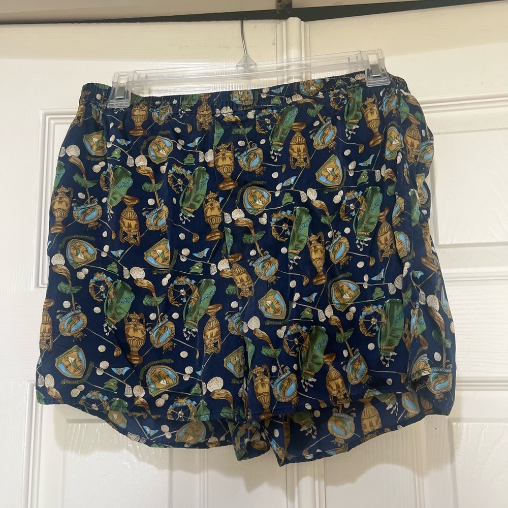 Vintage Addiction kitschy golf 100% Silk Boxer Shorts Men’s Size Small